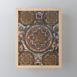 Yamantaka Mandala Buddhist Thangka Framed Mini Art Print