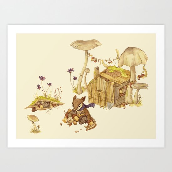 Harvey the Greedy Chipmunk Art Print