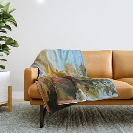 Nature landscape painting Throw Blanket