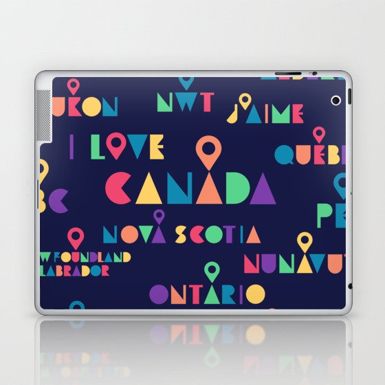 All 13 Canada Provinces and Territories with Maple Laptop & iPad Skin