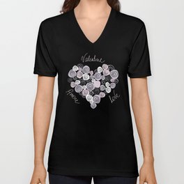 Pastel purple romantic heart of roses V Neck T Shirt