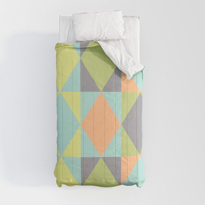 Diamond shapes in modern pastel colors Comforter
