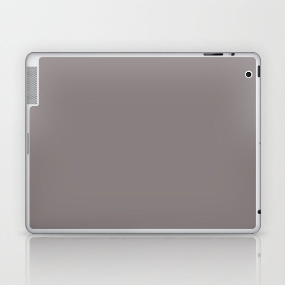 Rocket Metallic Gray - Grey Solid Color Popular Hues Patternless Shades of Gray Hex #8a7f80 Laptop & iPad Skin