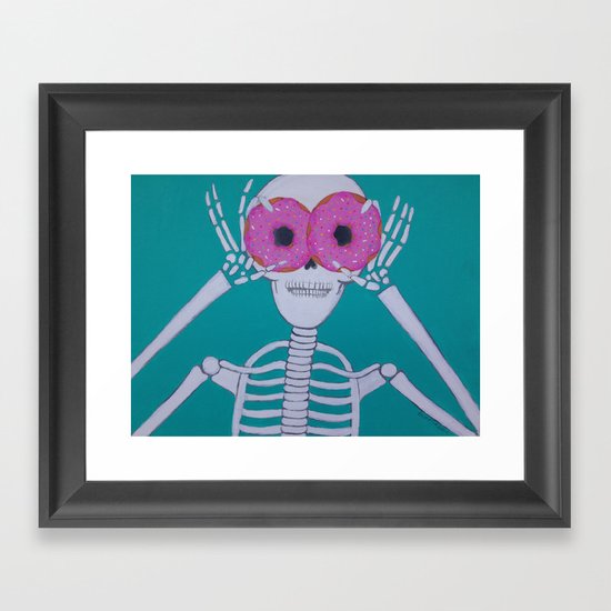 Donuts make me go nuts Framed Art Print