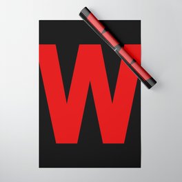 Letter W (Red & Black) Wrapping Paper