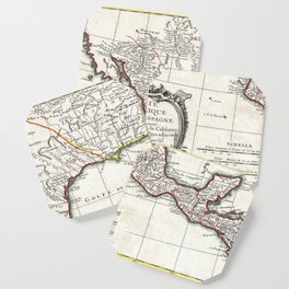 Map of Mexico, Texas, Louisiana and Florida - Bonne - 1771 vintage pictorial map  Coaster