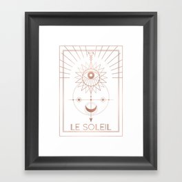 Le Soleil or The Sun Tarot White Edition Framed Art Print
