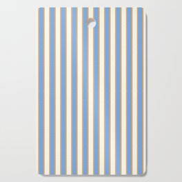 Pastel Blue And Gold Braid Cabana Stripes On Off-White Cream Vintage Aesthetic Cutting Board