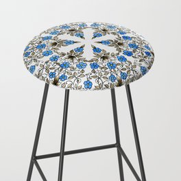 Watercolor flowers "Forget-me-not" Bar Stool