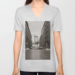 NYC Sepia - Brooklyn V Neck T Shirt