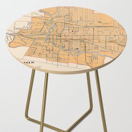 1915 Vintage Map of London, Ontario, Canada Side Table