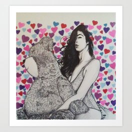 Teddy Love Art Print