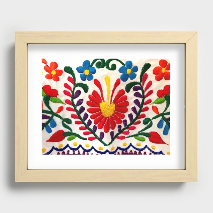 Red Mexican Flower Recessed Framed Print