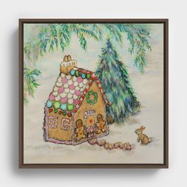 Gingerbread Christmas Framed Canvas