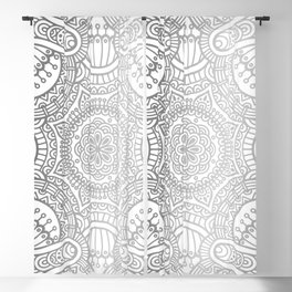 Silver Ethnic Pattern With Mandalas Blackout Curtain