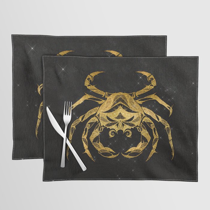 Astrology Horoscope  Zodiac Cancer Gold Black Placemat