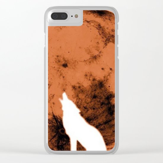 A Wolf & Moon Clear iPhone Case