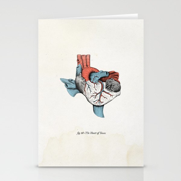 The Heart of Texas (Red, White and Blue) Stationery Cards