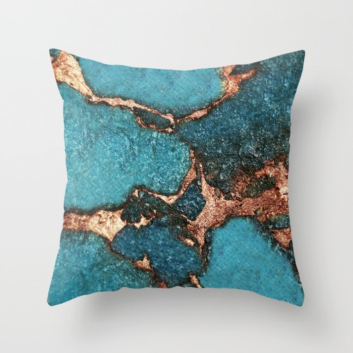 Aqua and shop gold throw pillows