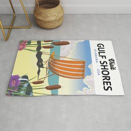 Gulf Shores Alabama beach poster. Area & Throw Rug