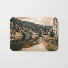 River side | Czech Republic | Fine art travel photography print | Art Print Bath Mat | Europe, River, Digital, Photo, Czechrepublic, Roadtrip, Color, Travel, Sepia 