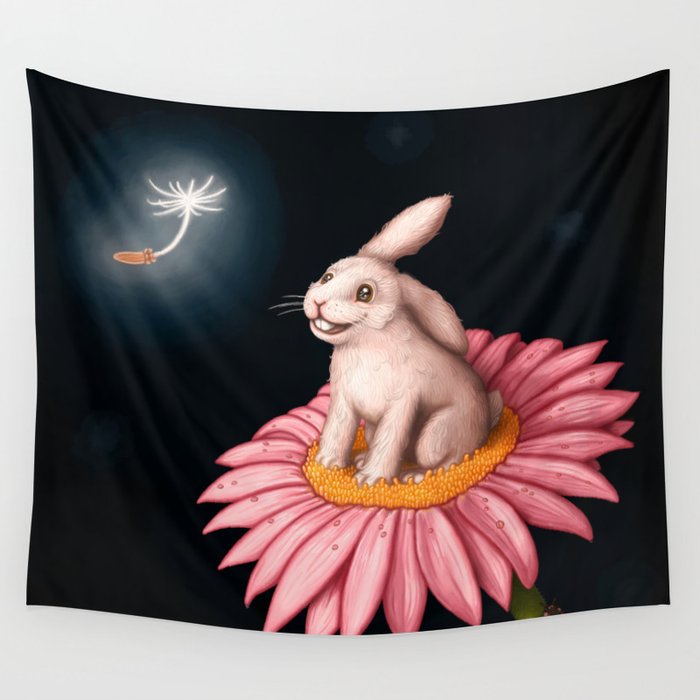Cute Bunny Wall Tapestry