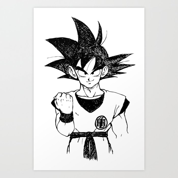 Teen Son Goku Drawing Art Print by TheAsura