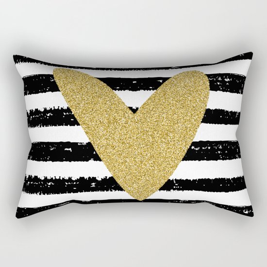 Heart on stripes Rectangular Pillow