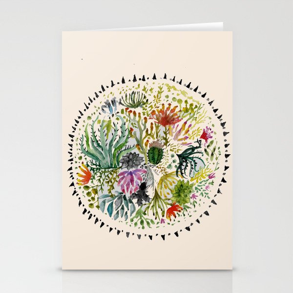 Succulents Mandala Stationery Cards