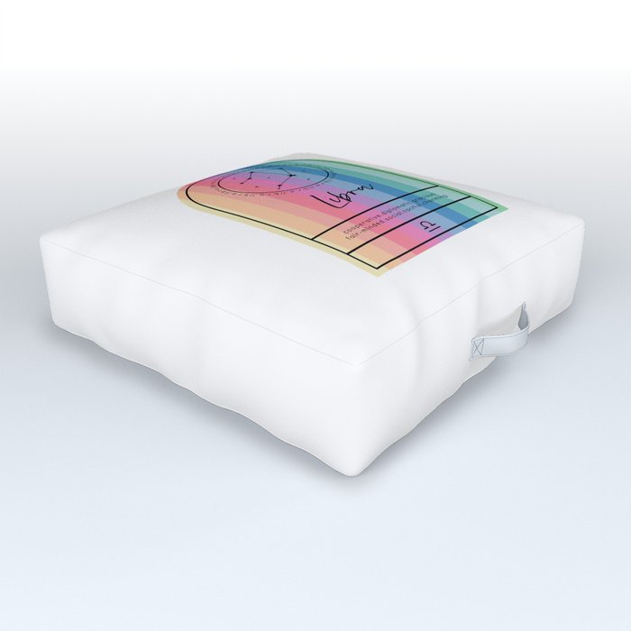 Libra Zodiac | Rainbow Stripe Outdoor Floor Cushion