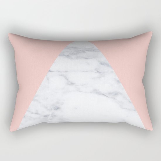 Blush marble triangle Rectangular Pillow