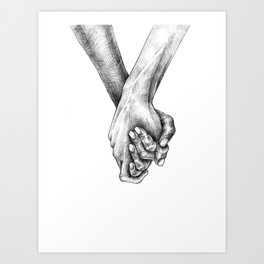 Holding hands Art Print