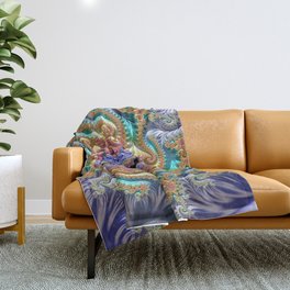 Colorful Slopes Mandelbrot Fractal Throw Blanket