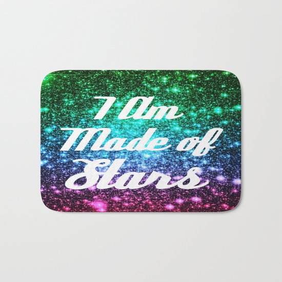 I Am Made Of Stars Affirmation Galaxy Sparkle Stars Bath Mat