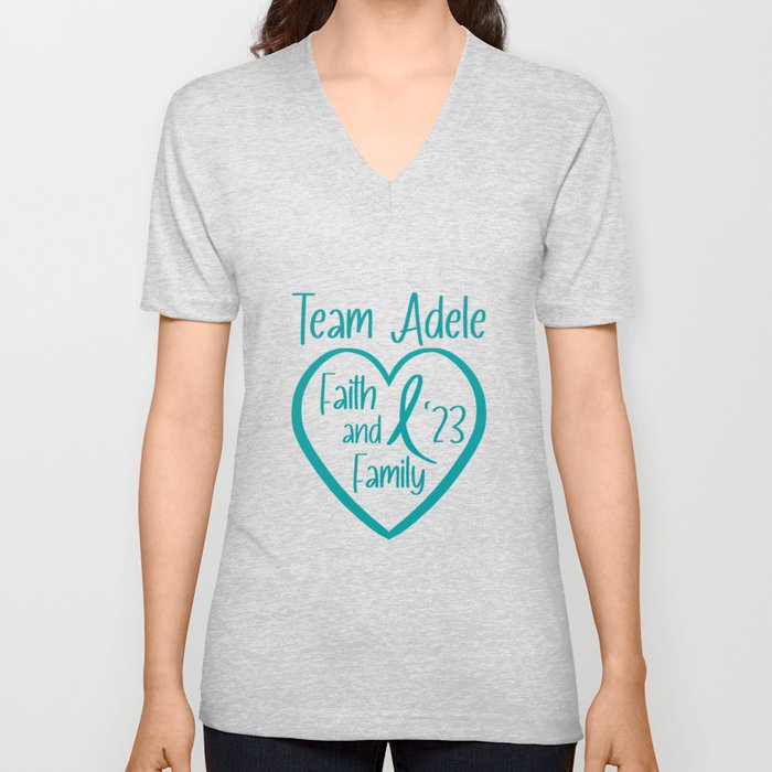 Support for Auntie A. Version 4 V Neck T Shirt