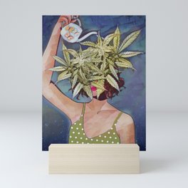 Pot Head Poster, Trippy Poster, Cannabis Poster, Vintage Cannabis Art, Marijuana Poster, Pot Head, Vintage Digital Print Mini Art Print
