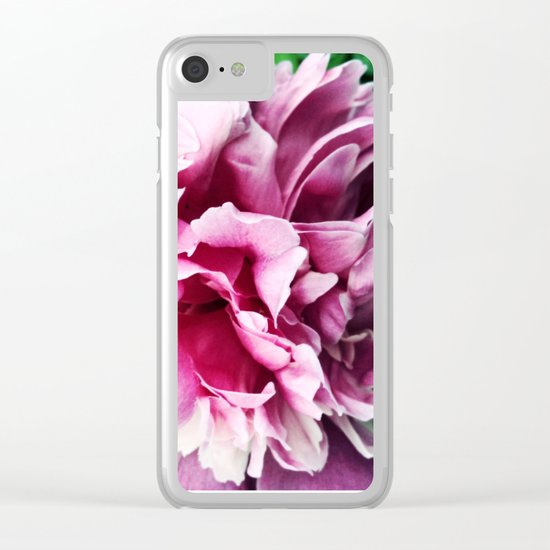 Big pink peony Clear iPhone Case