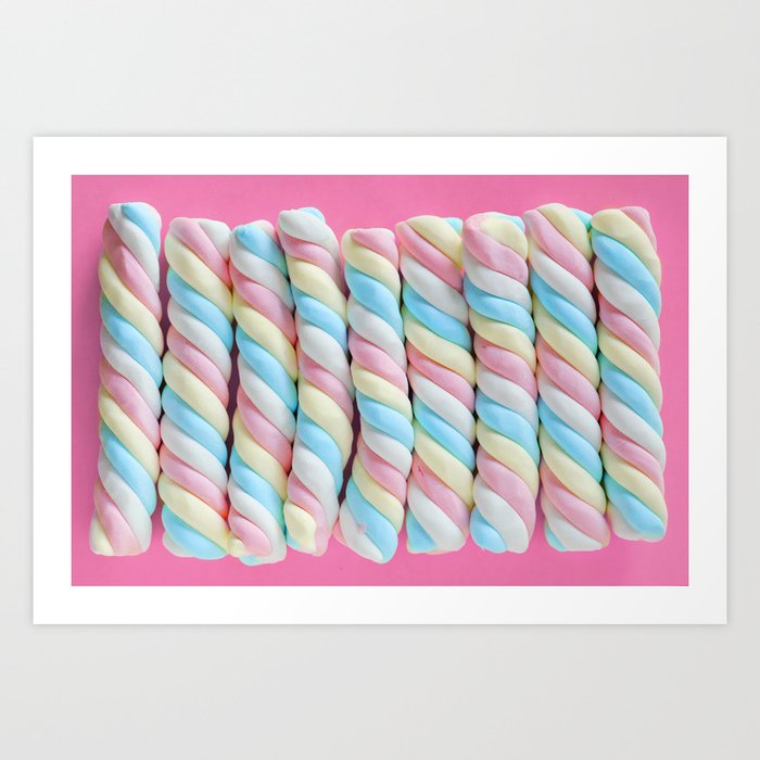 Rainbow Marshmallow Candy Art Print