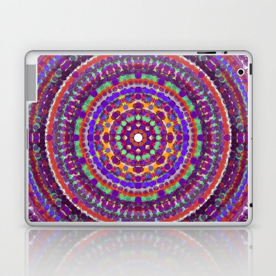 Mandala Dots, DMT, Kaleidescope, Fuzzy, by Angela Dufour Laptop & iPad Skin