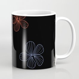 Black striped batik flower pattern Mug