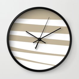 Debra Stripes Light Brown and White Background Wall Clock
