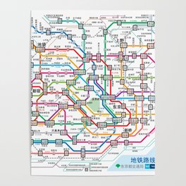 Tokyo Subway Map Poster