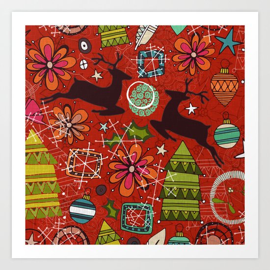 joyous jumble rust Art Print