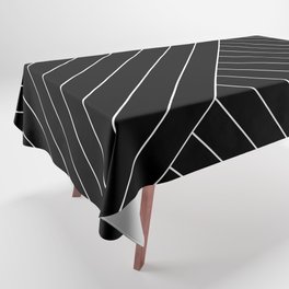 Abstract geometric lines black Tablecloth