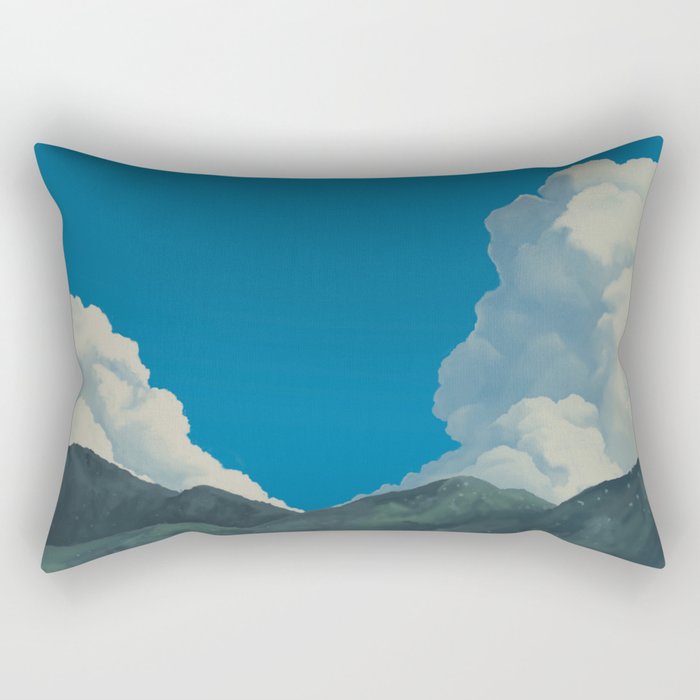 Puffy Anime-style Clouds Rectangular Pillow
