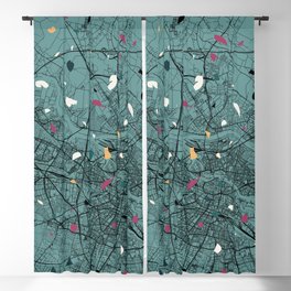 Wroclaw, Poland - Collage of city map and terrazzo pattern - contemporary Blackout Curtain