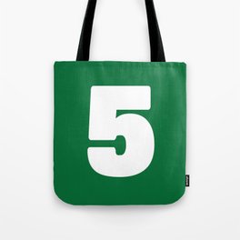 5 (White & Olive Number) Tote Bag