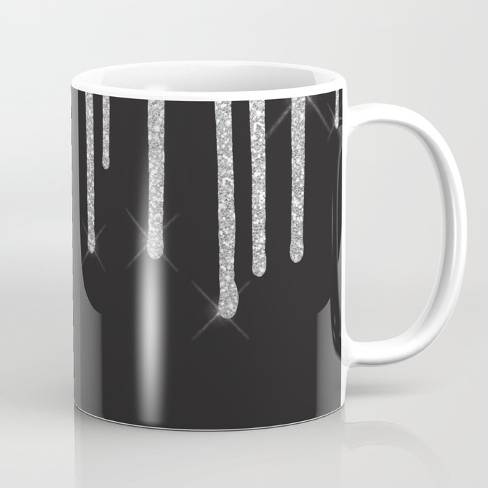 Black & Silver Drips Coffee Mug