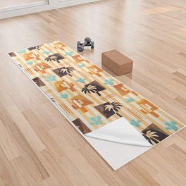 Desert Palms Mid-Century Modern Yoga Towel