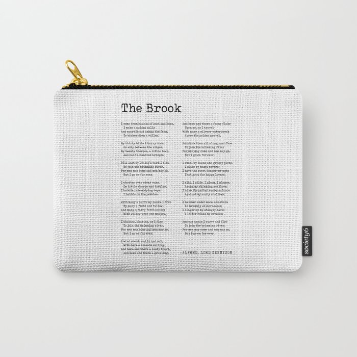 The Brook - Alfred, Lord Tennyson Poem - Literature - Typewriter Print 1 Carry-All Pouch